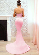 Newinlook Pink Mermaid Sweetheart Lace Evening Dress